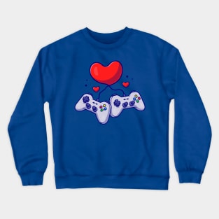 Two videogames console in love | Valentines hearts Crewneck Sweatshirt